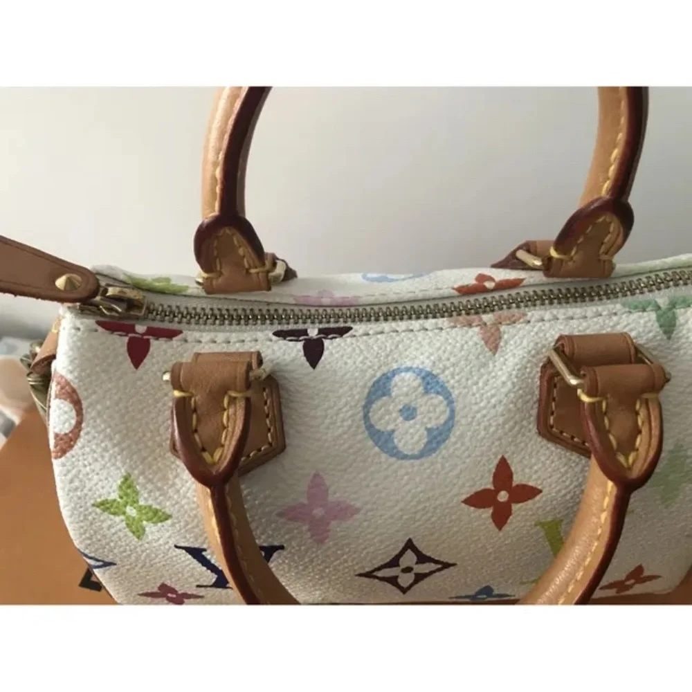 New!! Louis Vuitton White Multicolor Nano Speedy bag - Picture 4 of 16